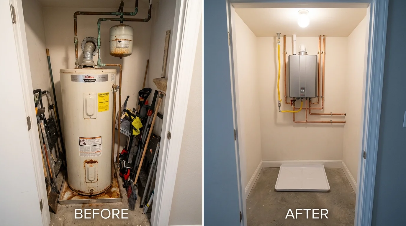 Tank water heater versus wall-mounted tankless unit comparison for Josephine, TX homeowners